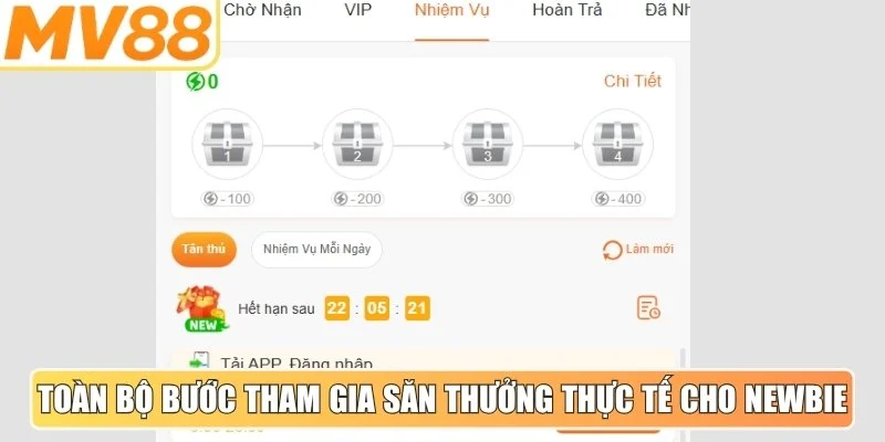 Toàn bộ các bước tham gia săn thưởng thực tế cho newbie